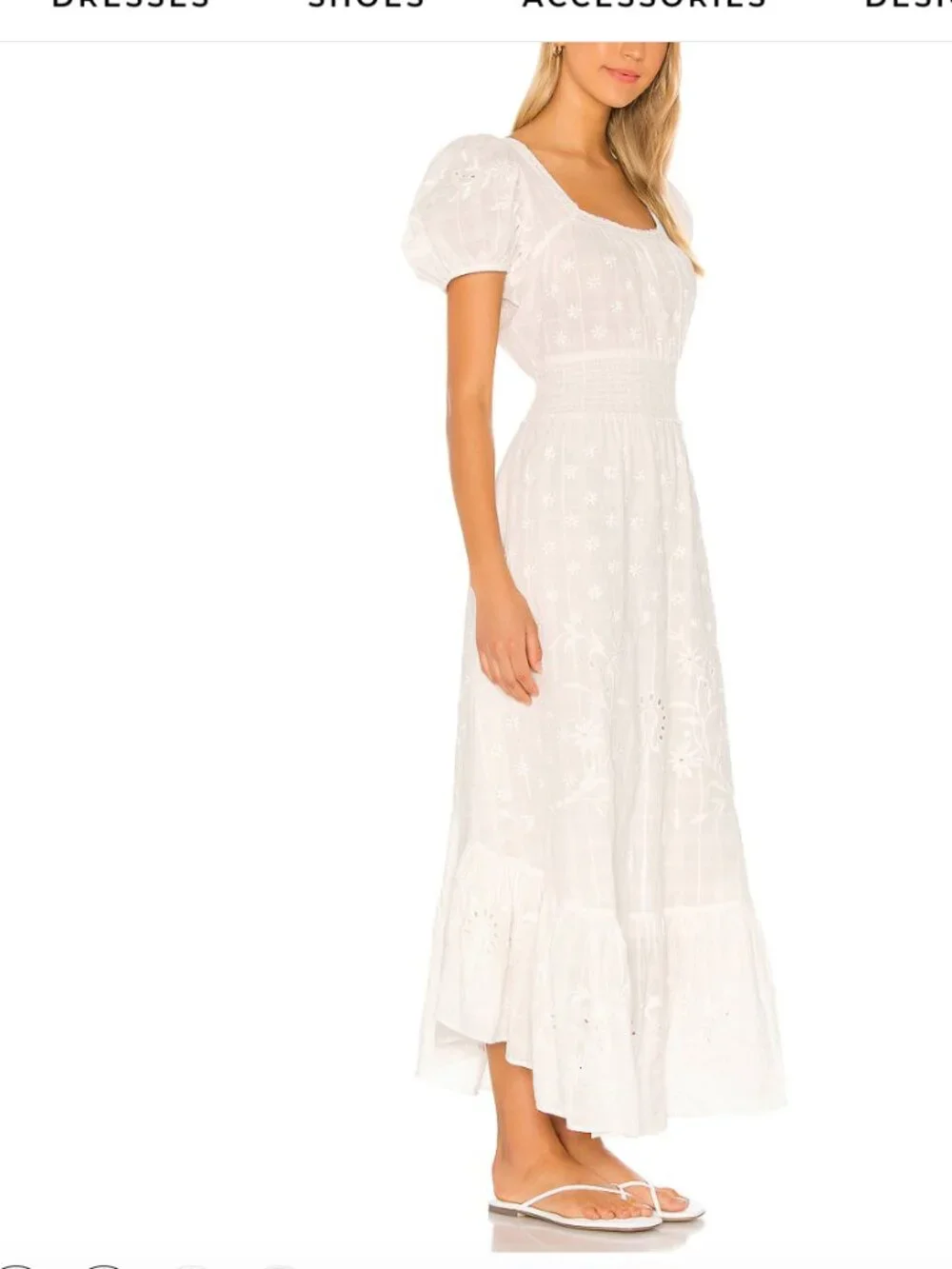 🔥Sales- NWT LoveShackFancy X REVOLVE Begonia Dress in Baby Blue Pomme - Size S - Picture 2 of 14